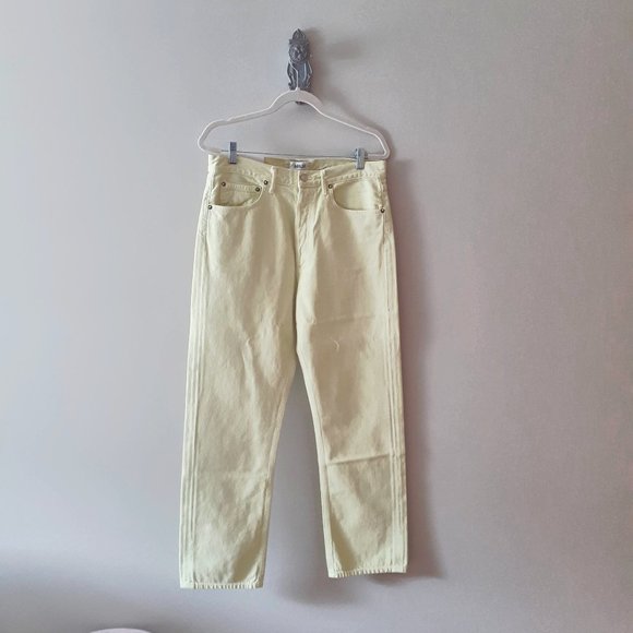 NWT Agolde 90s mid rise loose fit jeans limoncello - Picture 10 of 11